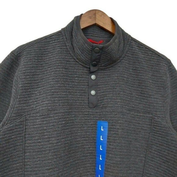 Gerry  Sweater Mens Large Black Pullover1/4 Snap Long Sleeve High Neck Outdoor - Picture 2 of 9